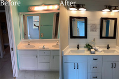 before and after bathroom sink remodel