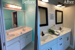 before and after bathroom vanity remodel